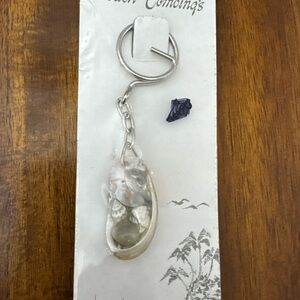 Beach Comings Seashell Seagull Keychain with Silver Ring
